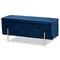 Baxton Studio Rockwell Glam and Luxe Navy Blue Velvet Upholstered and Gold Finished Metal Storage Bench 198-12209-ZORO - alternate 10